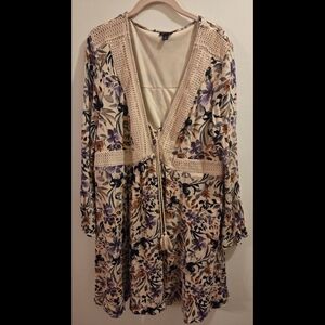 Torrid Crochet Trim Dress With Small Bell Sleeves